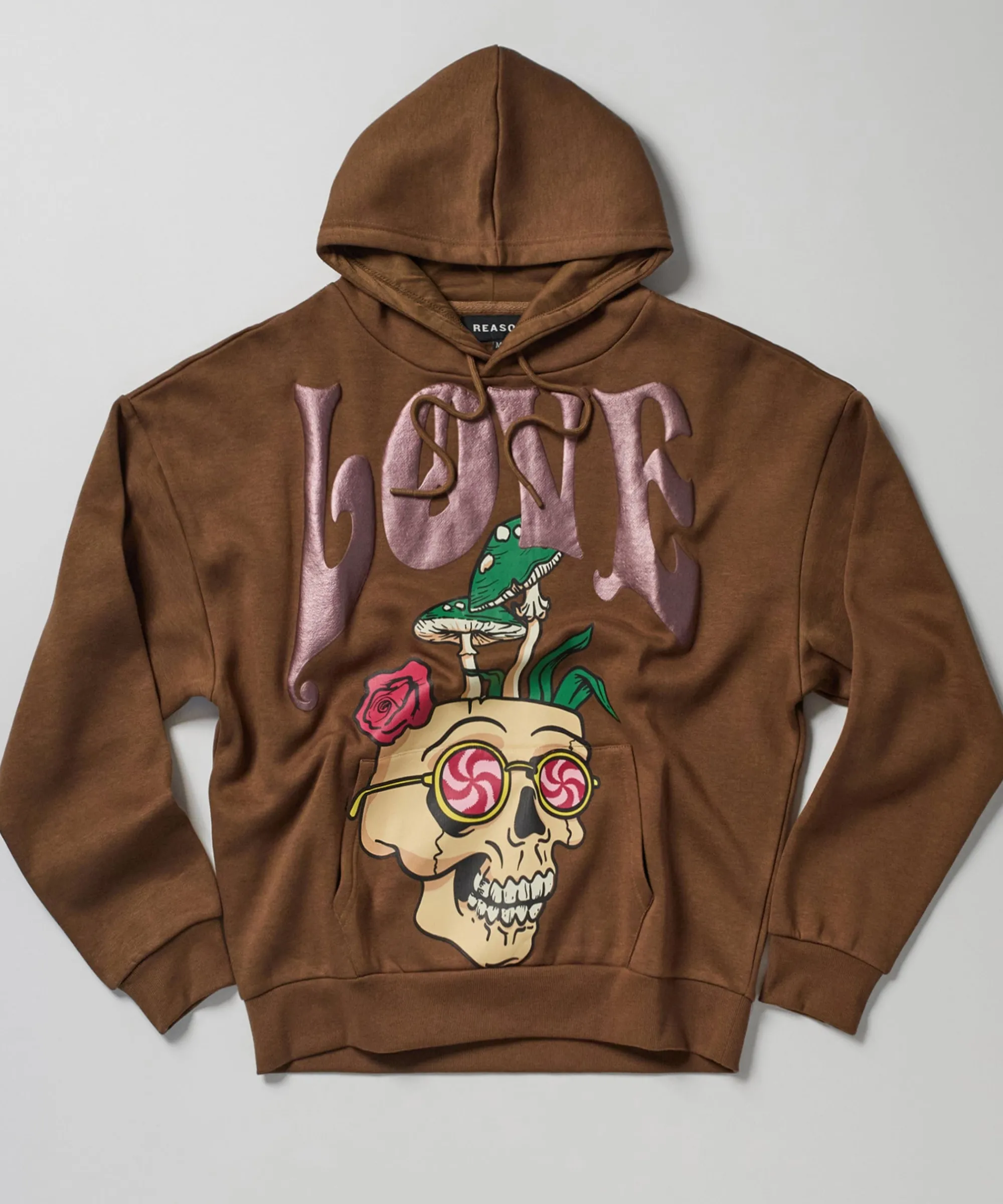 love_hate_puff_print_hoodie__brown_0.webp Sale Love Hate Puff Print Hoodie - Brown Hoodies | Hoodies