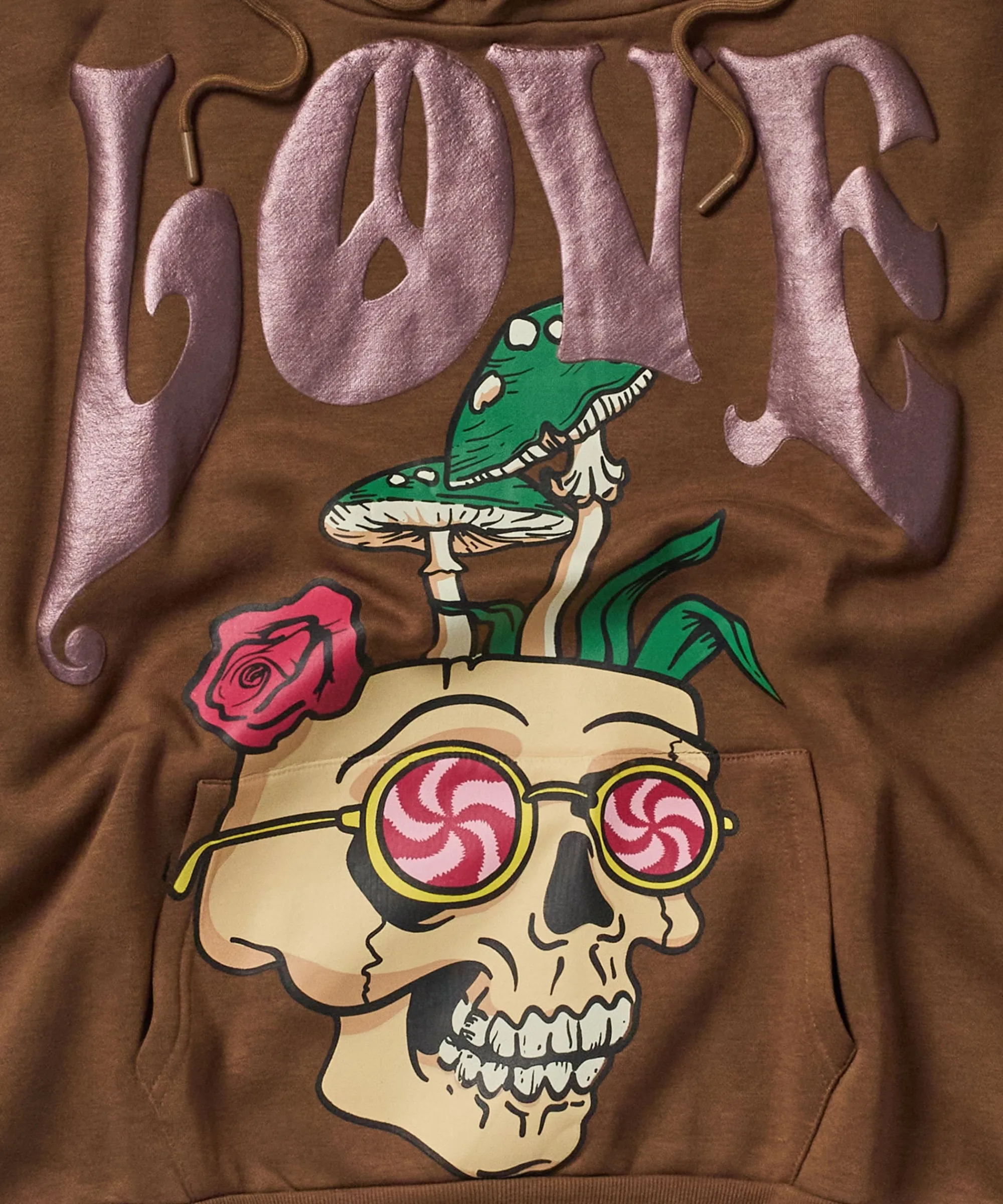 love_hate_puff_print_hoodie__brown_1.webp Sale Love Hate Puff Print Hoodie - Brown Hoodies | Hoodies