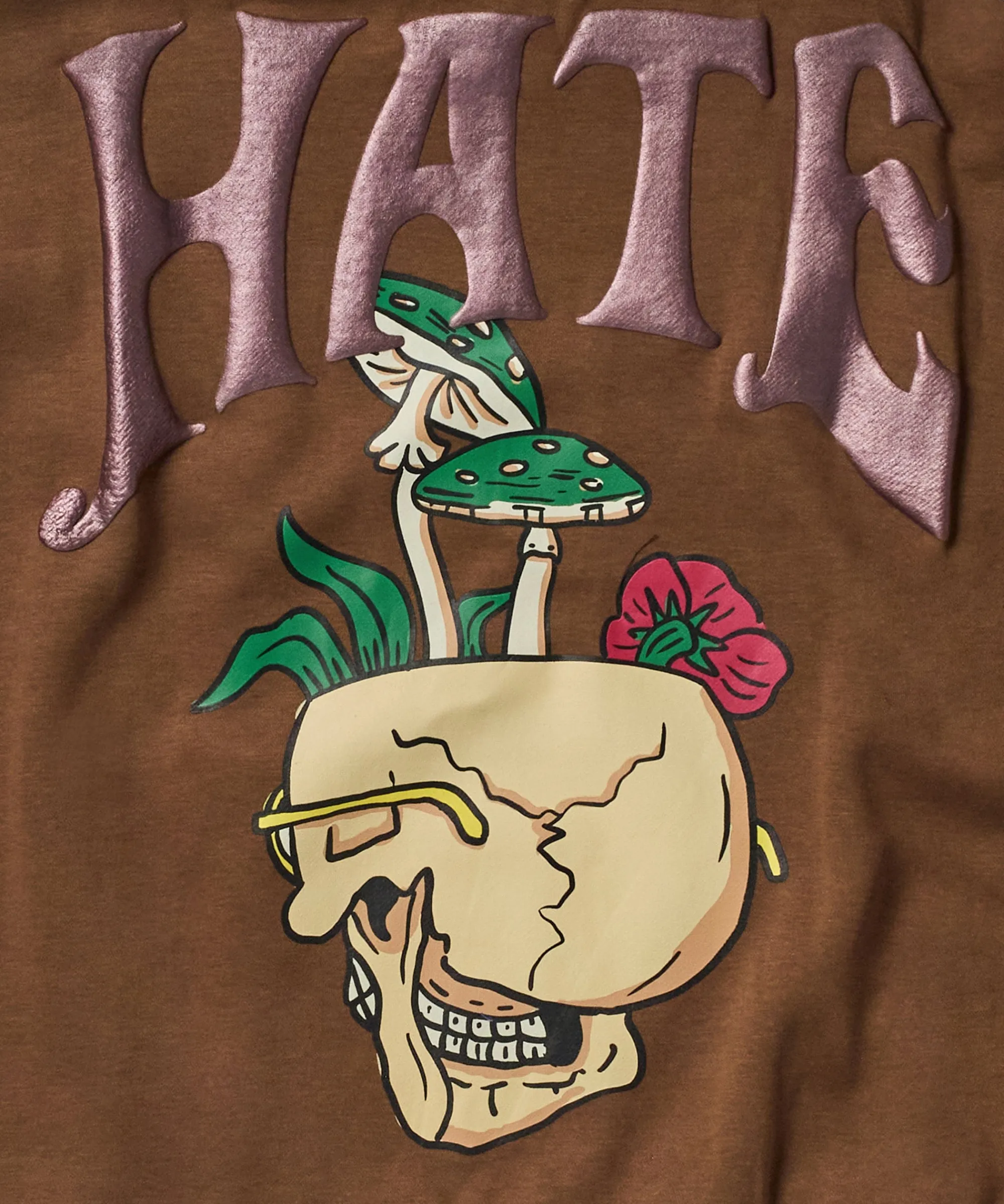 love_hate_puff_print_hoodie__brown_3.webp Sale Love Hate Puff Print Hoodie - Brown Hoodies | Hoodies