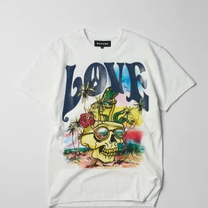 Store Love Hate Short Sleeve Tee - White Graphic Tees