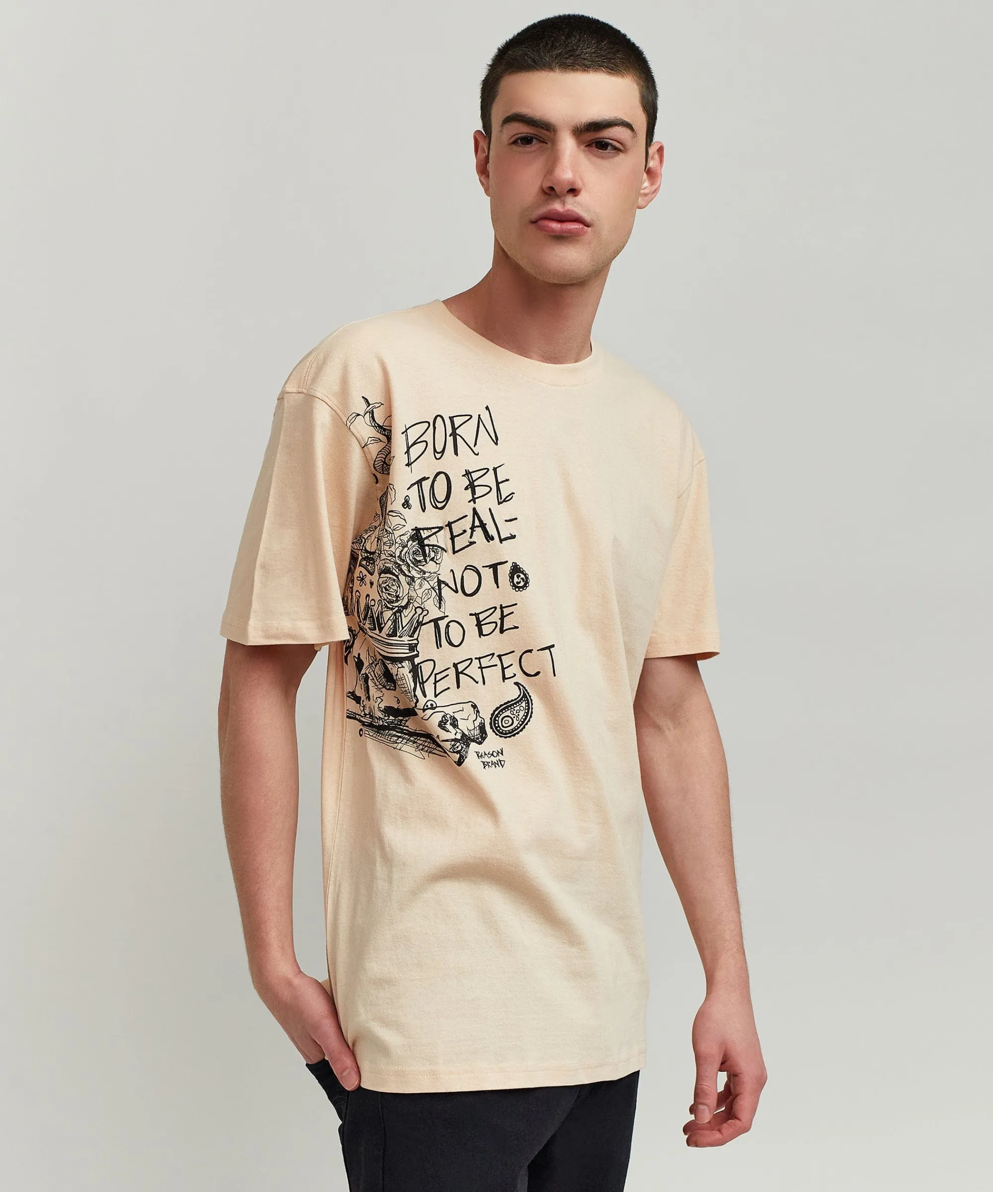 luca_graphic_print_embroidery_short_sleeve_tee__khaki_0.webp Online Luca Graphic Print Embroidery Short Sleeve Tee - Khaki Graphic Tees
