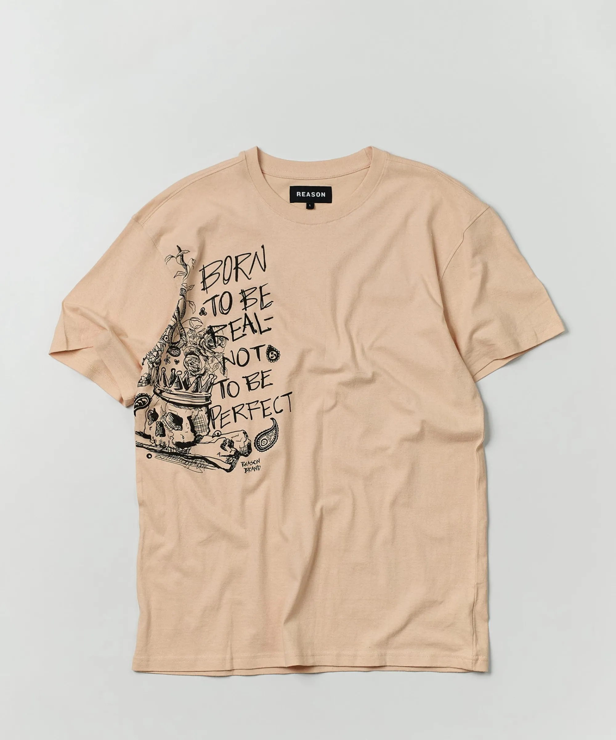 luca_graphic_print_embroidery_short_sleeve_tee__khaki_1.webp Online Luca Graphic Print Embroidery Short Sleeve Tee - Khaki Graphic Tees