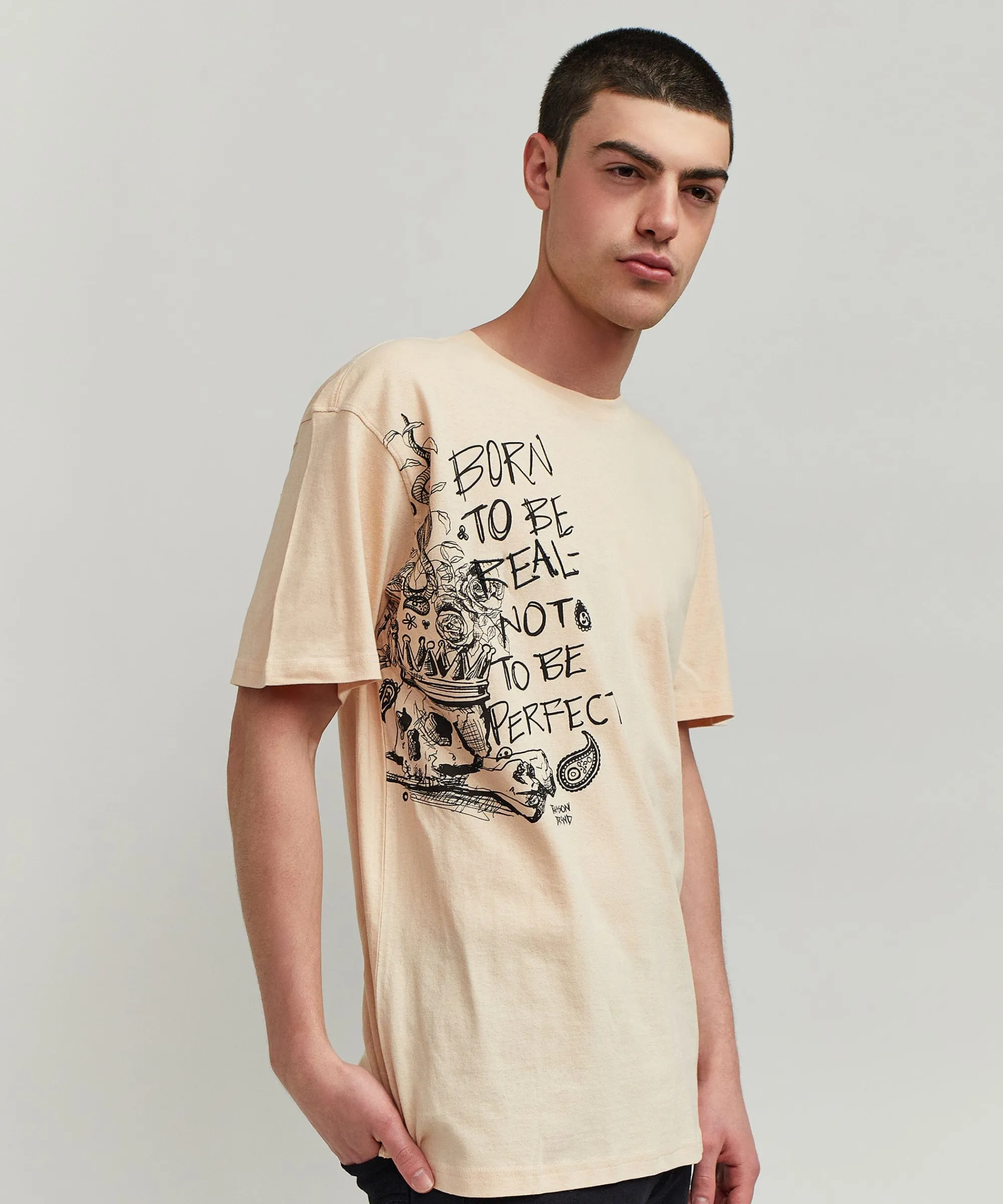 luca_graphic_print_embroidery_short_sleeve_tee__khaki_3.webp Online Luca Graphic Print Embroidery Short Sleeve Tee - Khaki Graphic Tees