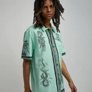 Hot Luca Short Sleeve Shirt - Olive Green Button Downs