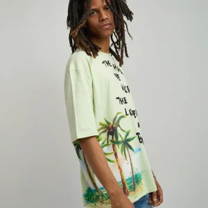 Outlet Luckier We Become Oversized Graphic Tee - Olive Green Graphic Tees | Oversized Tees