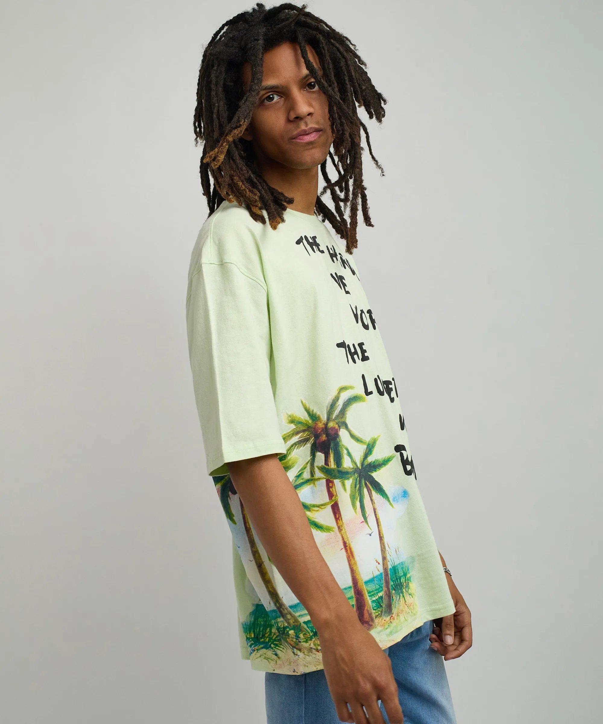 luckier_we_become_oversized_graphic_tee__olive_green_4.webp Outlet Luckier We Become Oversized Graphic Tee - Olive Green Graphic Tees | Oversized Tees