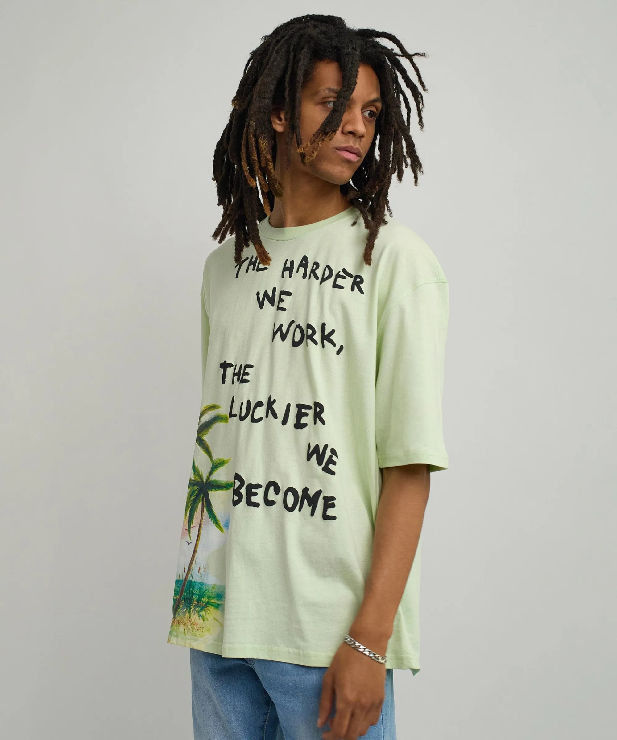 luckier_we_become_oversized_graphic_tee__olive_green_5.webp Outlet Luckier We Become Oversized Graphic Tee - Olive Green Graphic Tees | Oversized Tees