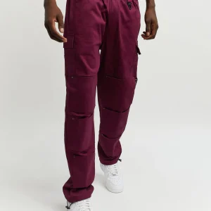 Discount Luther Cotton Utility Multi Pocket Pants - Burgundy Shop All Bottoms | Cargo & Utility Pants