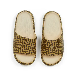 Flash Sale Maddox Checkered Slides - Brown Slides
