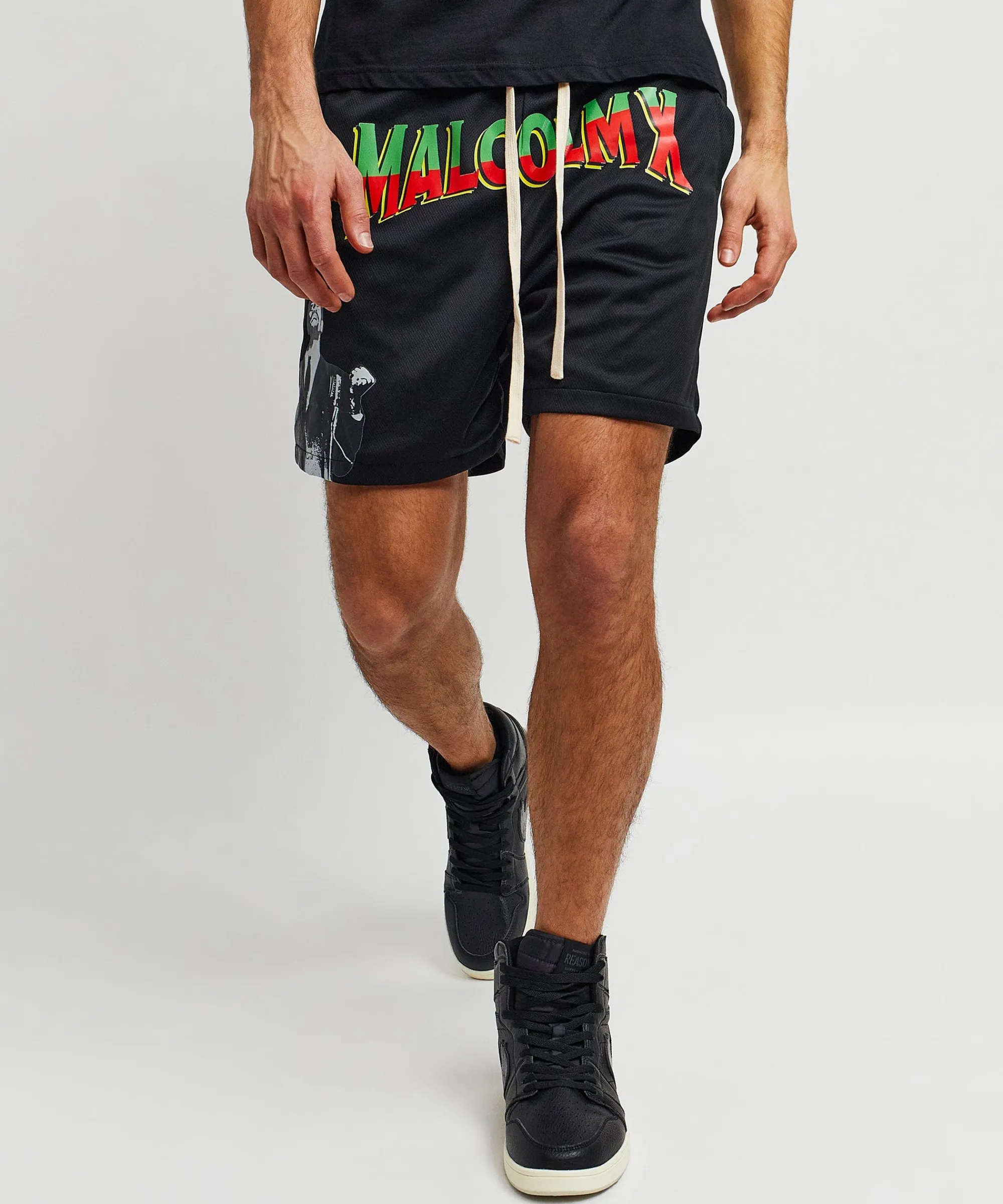 malcolm_x_retro_mesh_shorts__black_1.webp Flash Sale Malcolm X Retro Mesh Shorts - Black Shop All Bottoms | Shorts