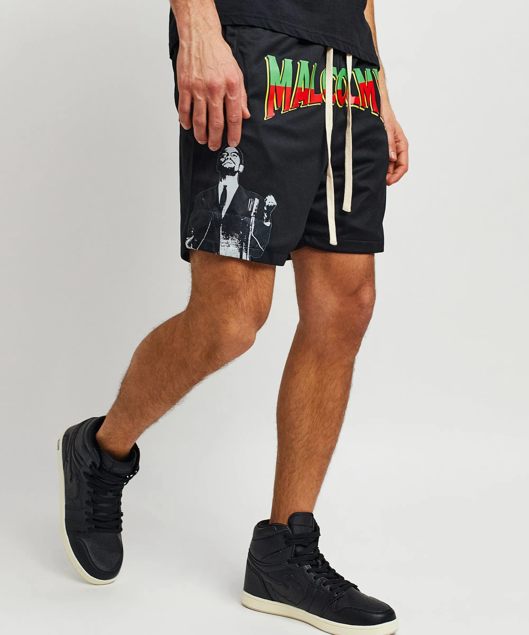 malcolm_x_retro_mesh_shorts__black_6.webp Flash Sale Malcolm X Retro Mesh Shorts - Black Shop All Bottoms | Shorts