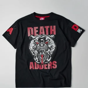 Sale Mishka Death Adders Glitter Print Short Sleeve Tee - Black Graphic Tees
