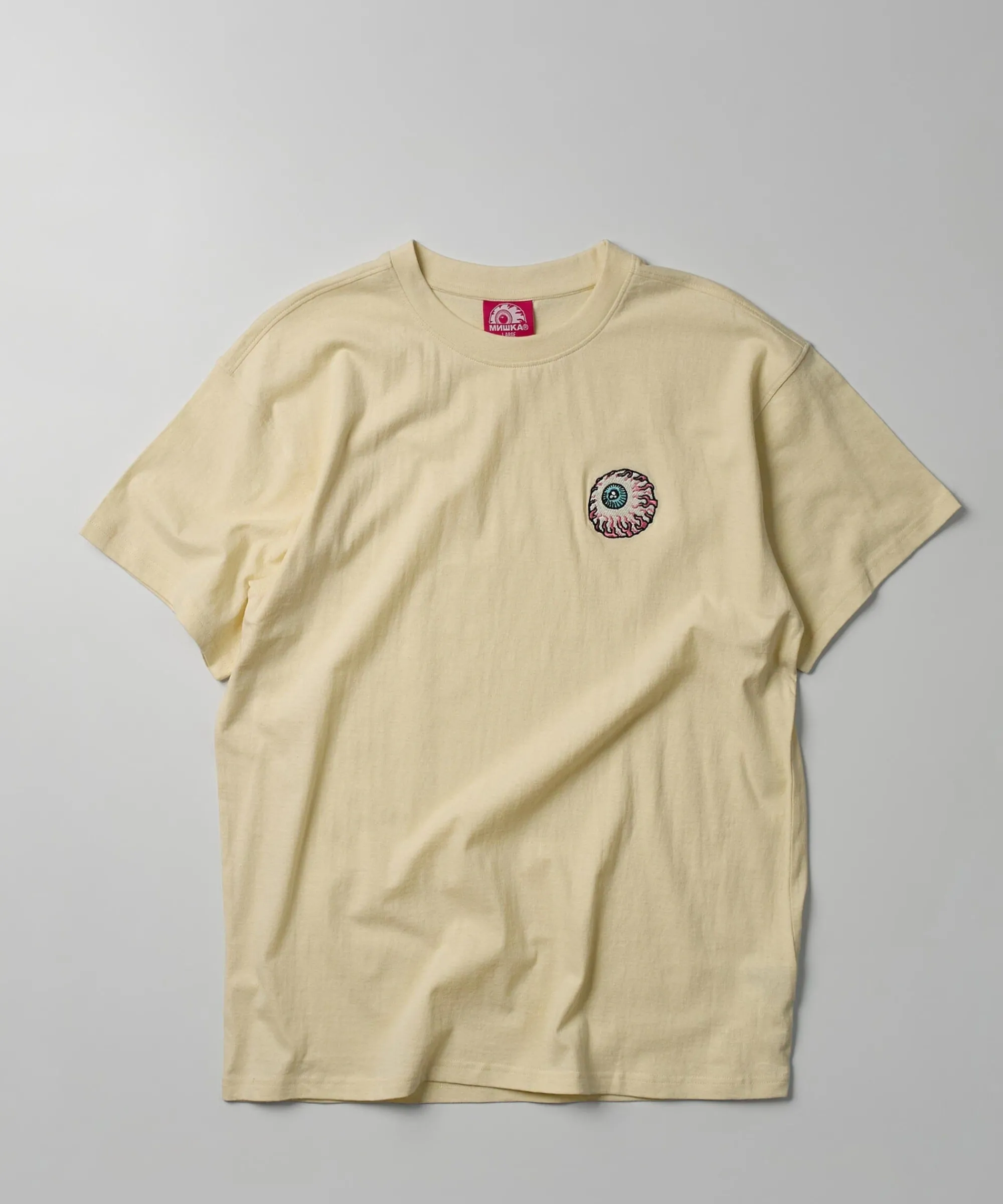 mishka_embroidered_eyeball_short_sleeve_tee__sand_0.webp Flash Sale Mishka Embroidered Eyeball Short Sleeve Tee - Sand Graphic Tees