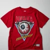 Cheap Mishka Keep Watch Embroidered Short Sleeve Tee - Red Graphic Tees