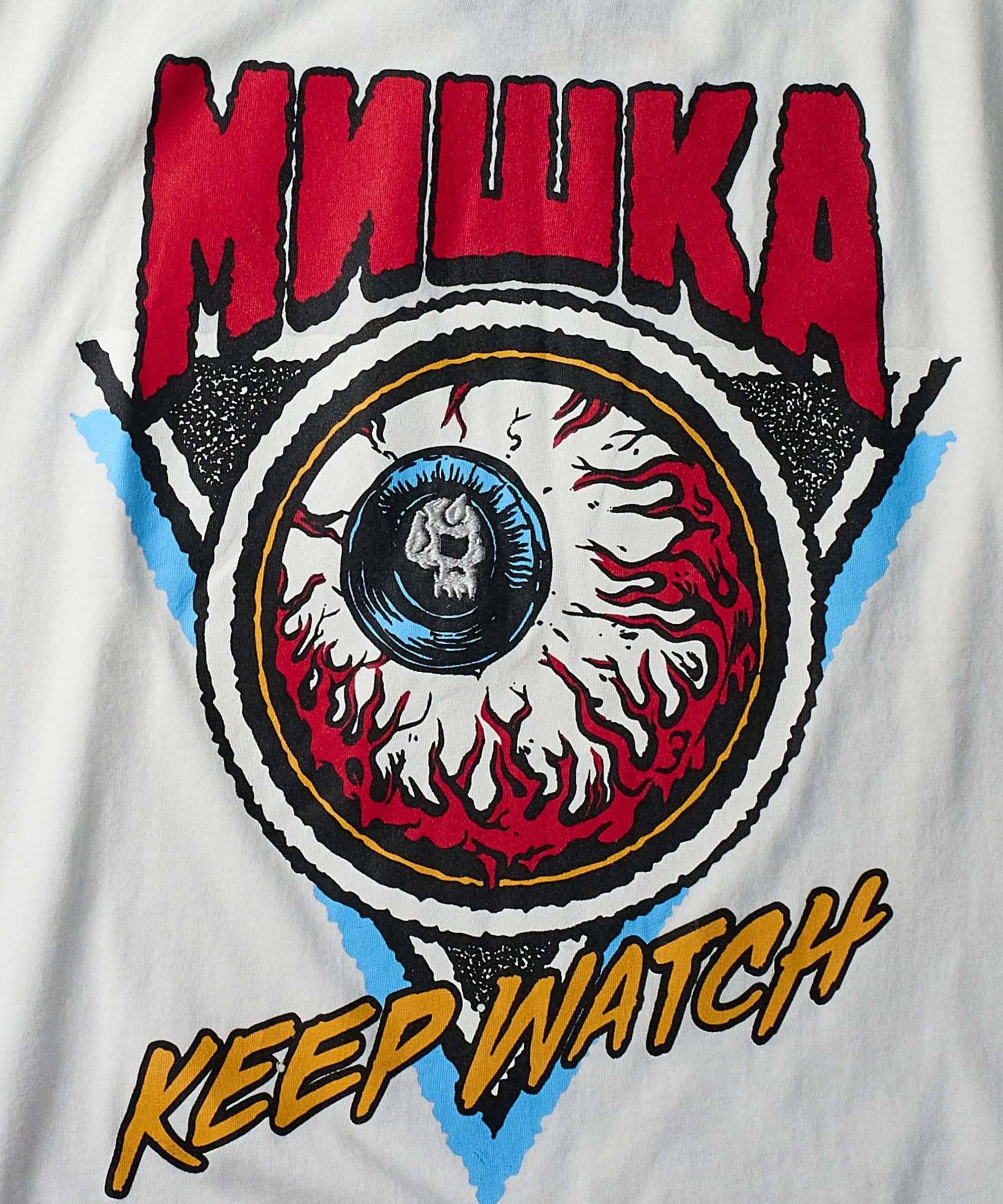 mishka_keep_watch_embroidered_short_sleeve_tee__white_2.webp Online Mishka Keep Watch Embroidered Short Sleeve Tee - White Graphic Tees