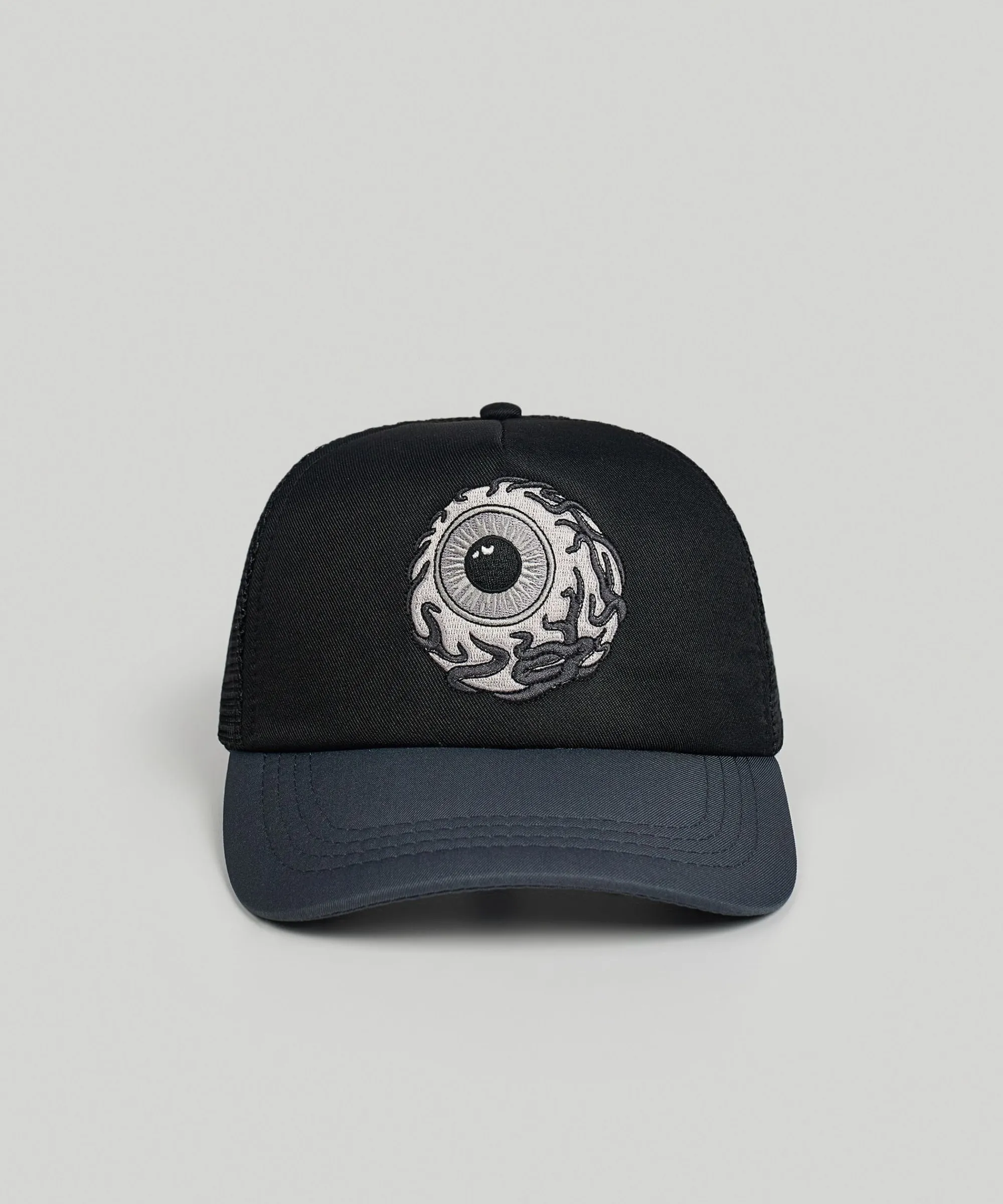 mishka_keep_watch_embroidered_trucker_hat__black_0.webp Shop Mishka Keep Watch Embroidered Trucker Hat - Black Hats