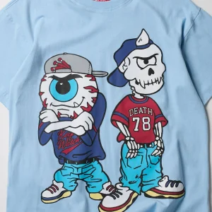 Online Mishka Nineties Short Sleeve Tee - Light Blue Graphic Tees