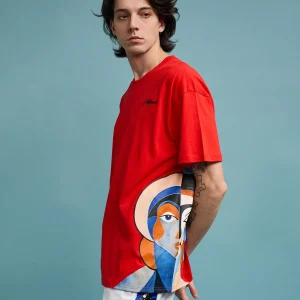 Online Modernism Short Sleeve Tee - Red Graphic Tees