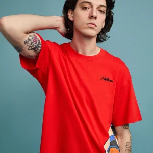 Online Modernism Short Sleeve Tee - Red Graphic Tees