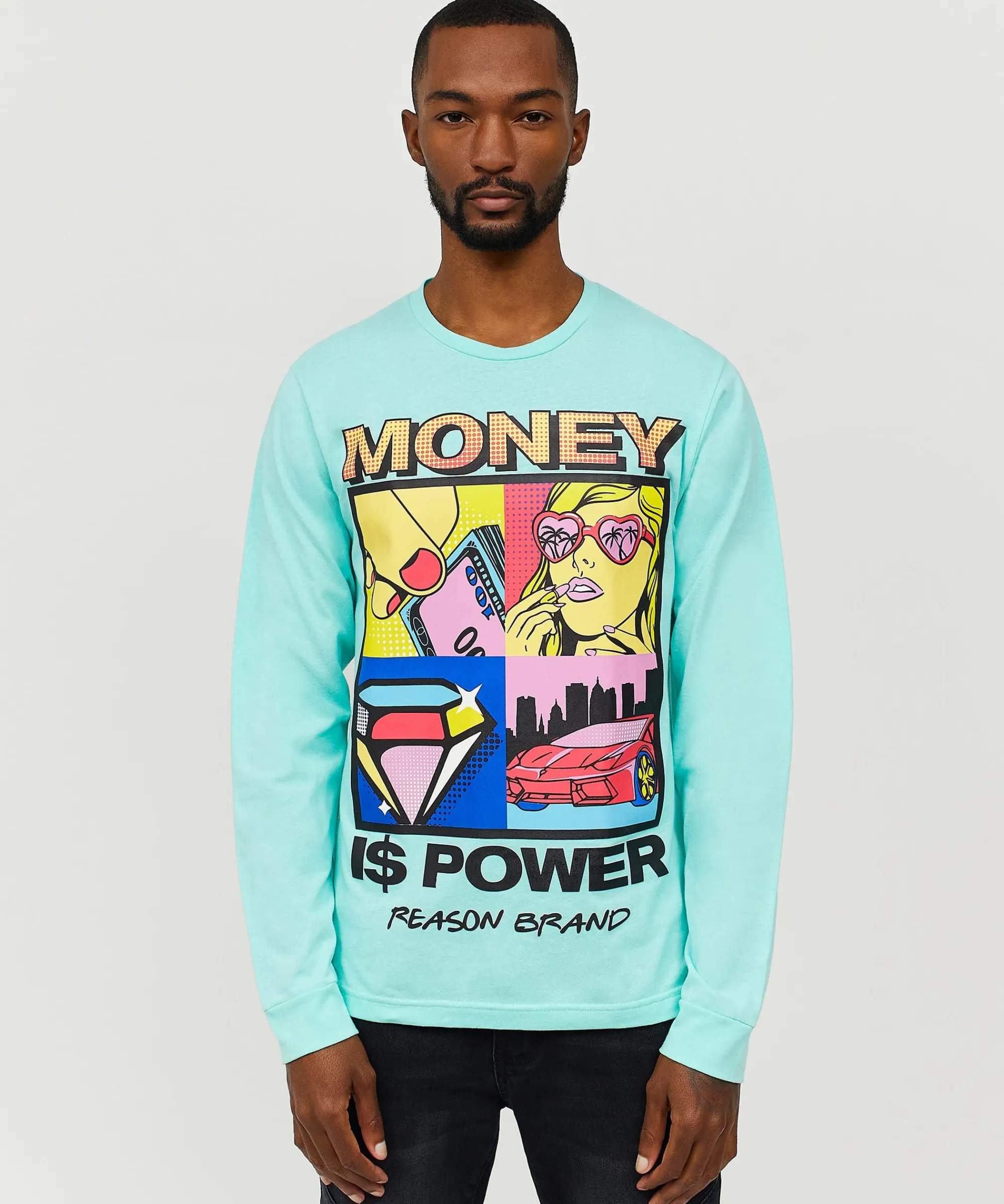 money_is_power_long_sleeve_tee__blue_0.webp Clearance Money Is Power Long Sleeve Tee - Blue Long Sleeve Tees | Graphic Tees