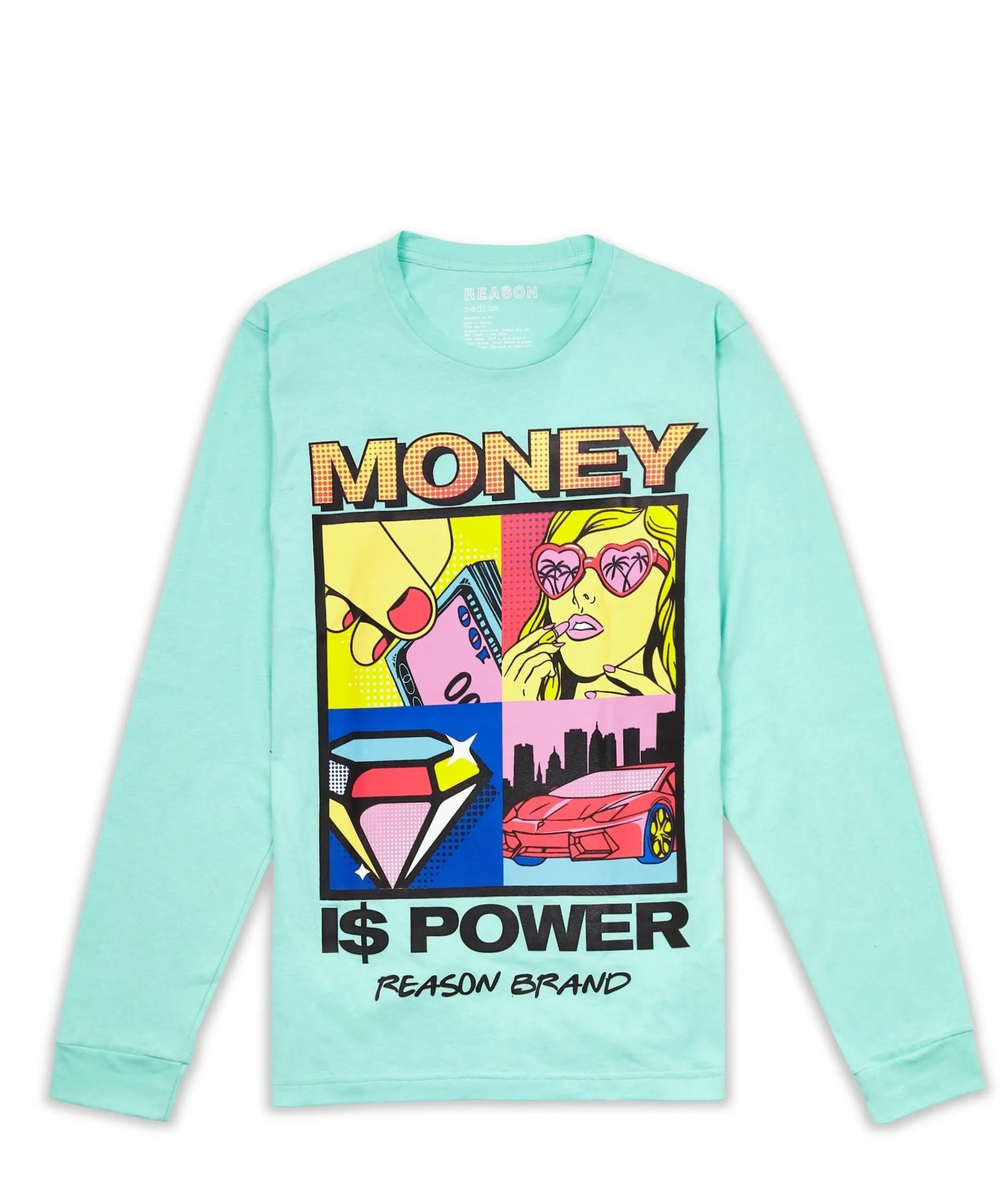 money_is_power_long_sleeve_tee__blue_1.webp Clearance Money Is Power Long Sleeve Tee - Blue Long Sleeve Tees | Graphic Tees