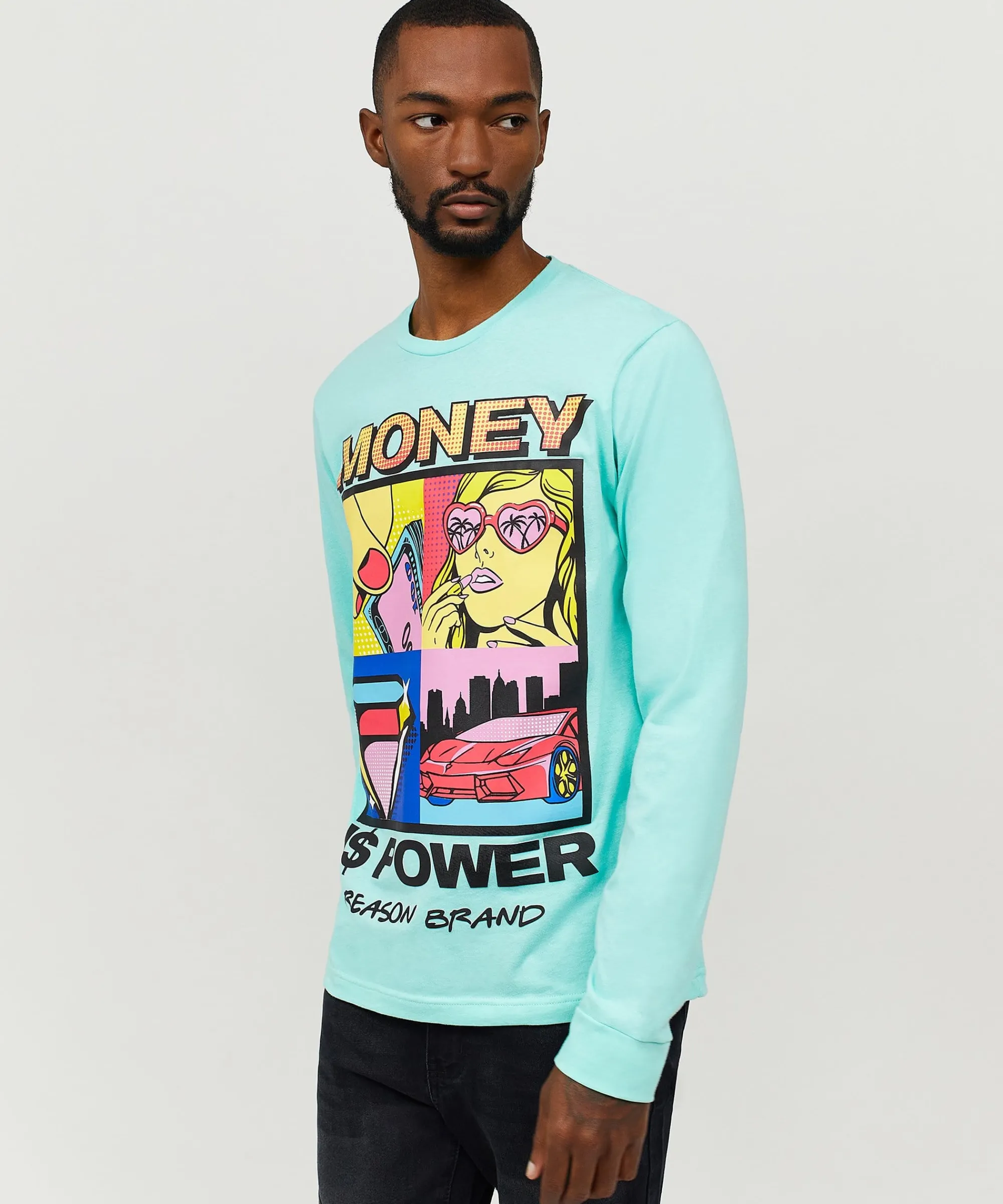 money_is_power_long_sleeve_tee__blue_3.webp Clearance Money Is Power Long Sleeve Tee - Blue Long Sleeve Tees | Graphic Tees