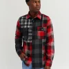 Fashion Multi Panel Checkered Overshirt - Red Flannels | Button Downs