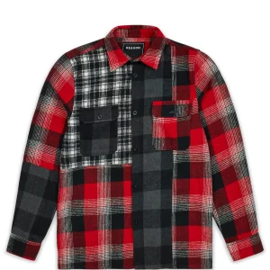 Fashion Multi Panel Checkered Overshirt - Red Flannels | Button Downs