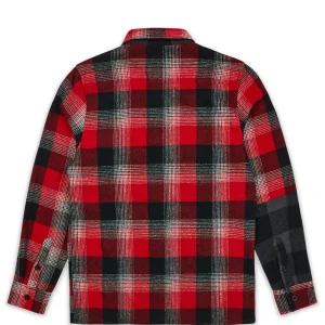 Fashion Multi Panel Checkered Overshirt - Red Flannels | Button Downs
