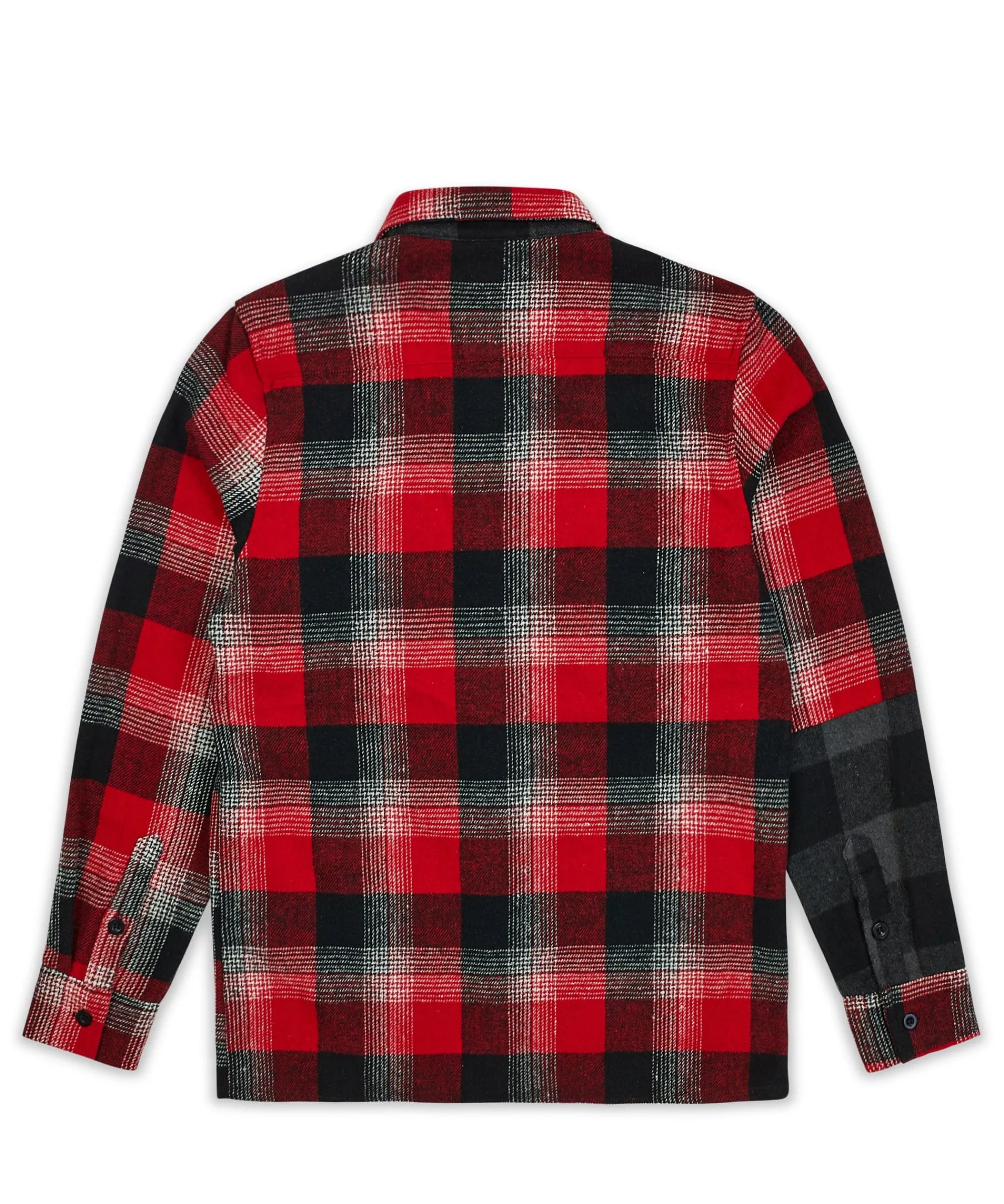 multi_panel_checkered_overshirt__red_2.webp Fashion Multi Panel Checkered Overshirt - Red Flannels | Button Downs