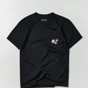 Cheap Nice Trip Short Sleeve Graphic Print Embroidered Pocket Tee - Black Graphic Tees