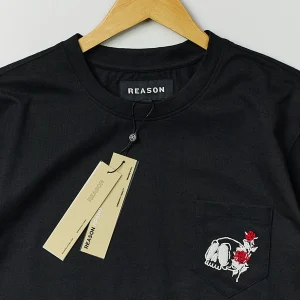 Cheap Nice Trip Short Sleeve Graphic Print Embroidered Pocket Tee - Black Graphic Tees
