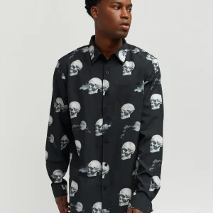 Flash Sale Nightvision Allover Print Viscose Woven Long Sleeve Shirt Button Downs