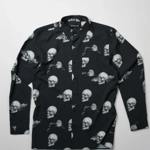 Flash Sale Nightvision Allover Print Viscose Woven Long Sleeve Shirt Button Downs