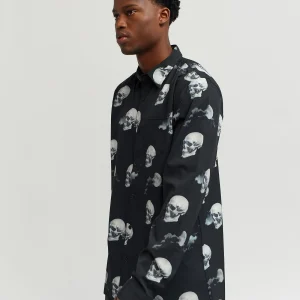Flash Sale Nightvision Allover Print Viscose Woven Long Sleeve Shirt Button Downs