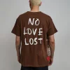 Cheap No Love Lost Short Sleeve Tee - Brown Graphic Tees
