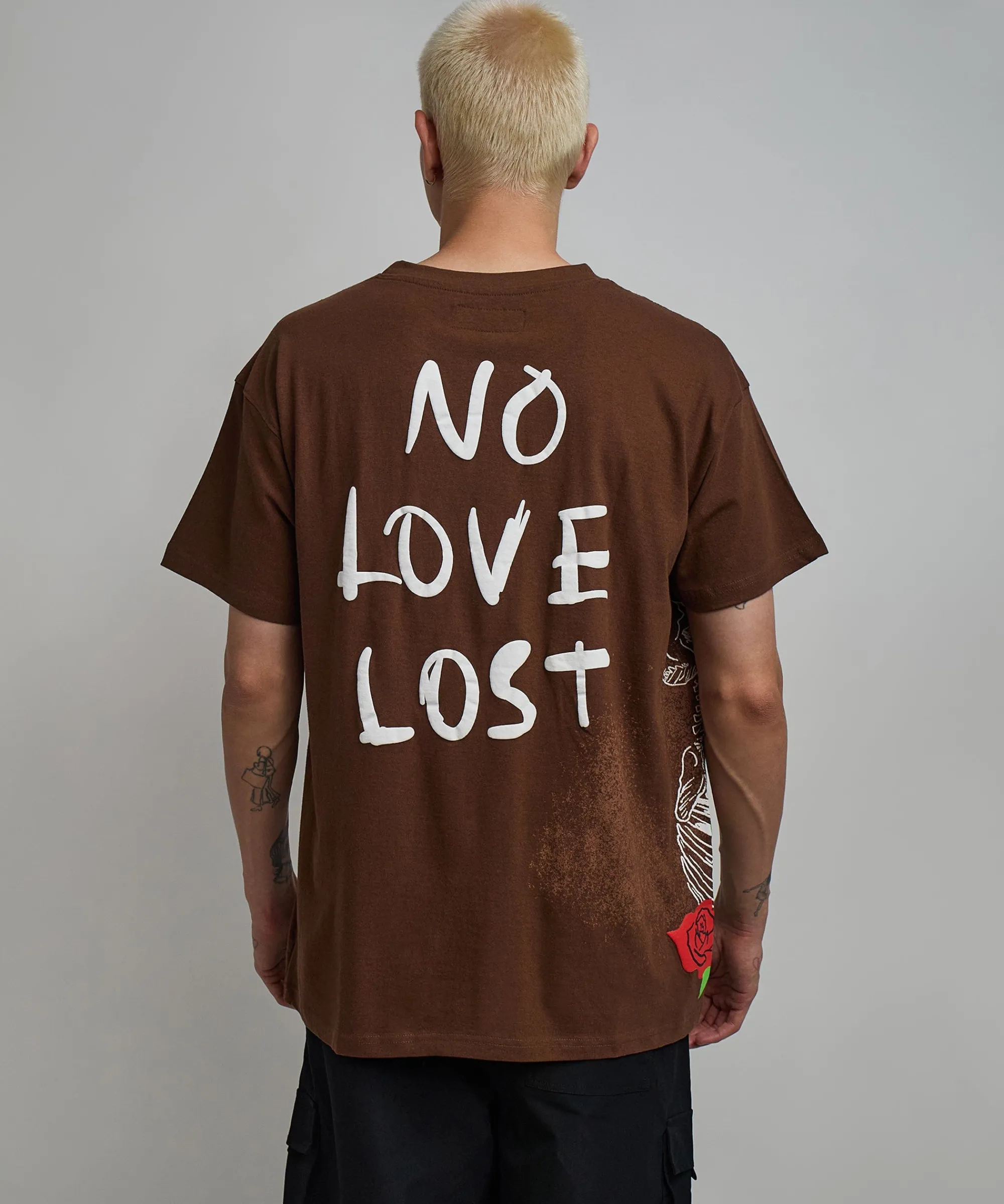 no_love_lost_short_sleeve_tee__brown_0.webp Cheap No Love Lost Short Sleeve Tee - Brown Graphic Tees