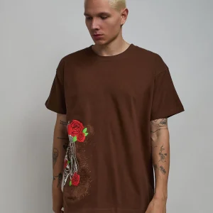 Cheap No Love Lost Short Sleeve Tee - Brown Graphic Tees
