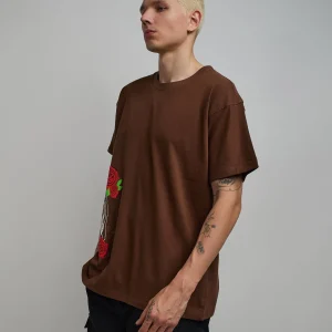 Cheap No Love Lost Short Sleeve Tee - Brown Graphic Tees