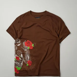 Cheap No Love Lost Short Sleeve Tee - Brown Graphic Tees