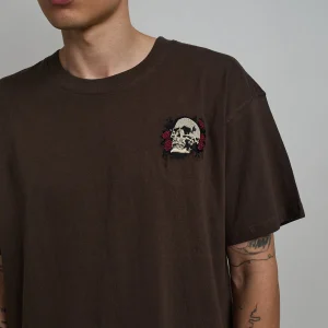 Cheap Not For Everyone Embroidered Short Sleeve Tee - Brown Graphic Tees