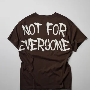 Cheap Not For Everyone Embroidered Short Sleeve Tee - Brown Graphic Tees
