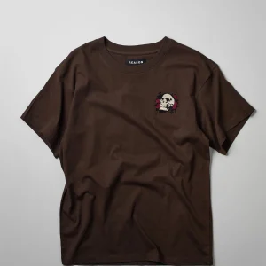 Cheap Not For Everyone Embroidered Short Sleeve Tee - Brown Graphic Tees