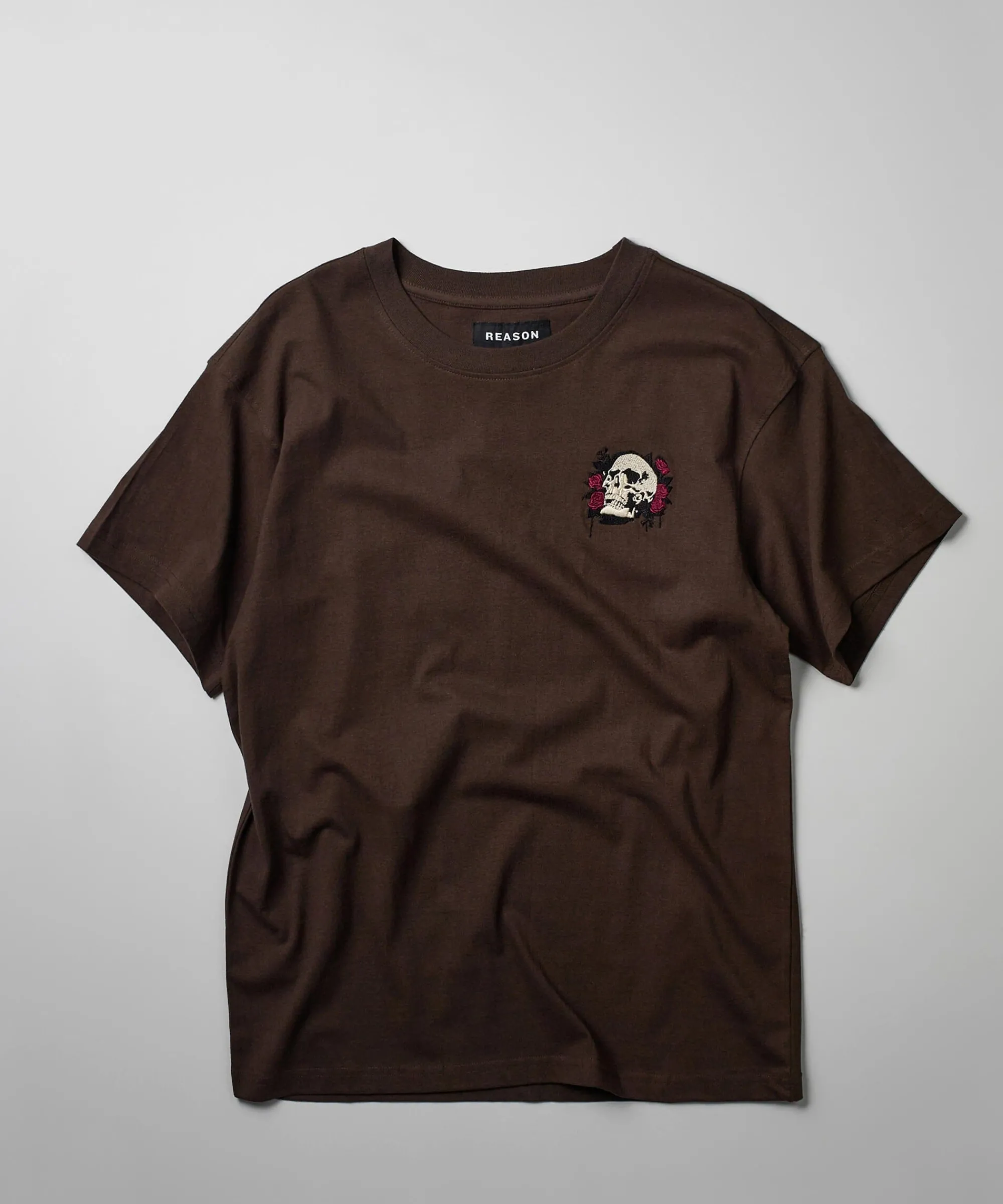 not_for_everyone_embroidered_short_sleeve_tee__brown_4.webp Cheap Not For Everyone Embroidered Short Sleeve Tee - Brown Graphic Tees