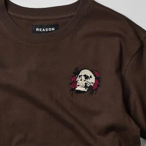 Cheap Not For Everyone Embroidered Short Sleeve Tee - Brown Graphic Tees