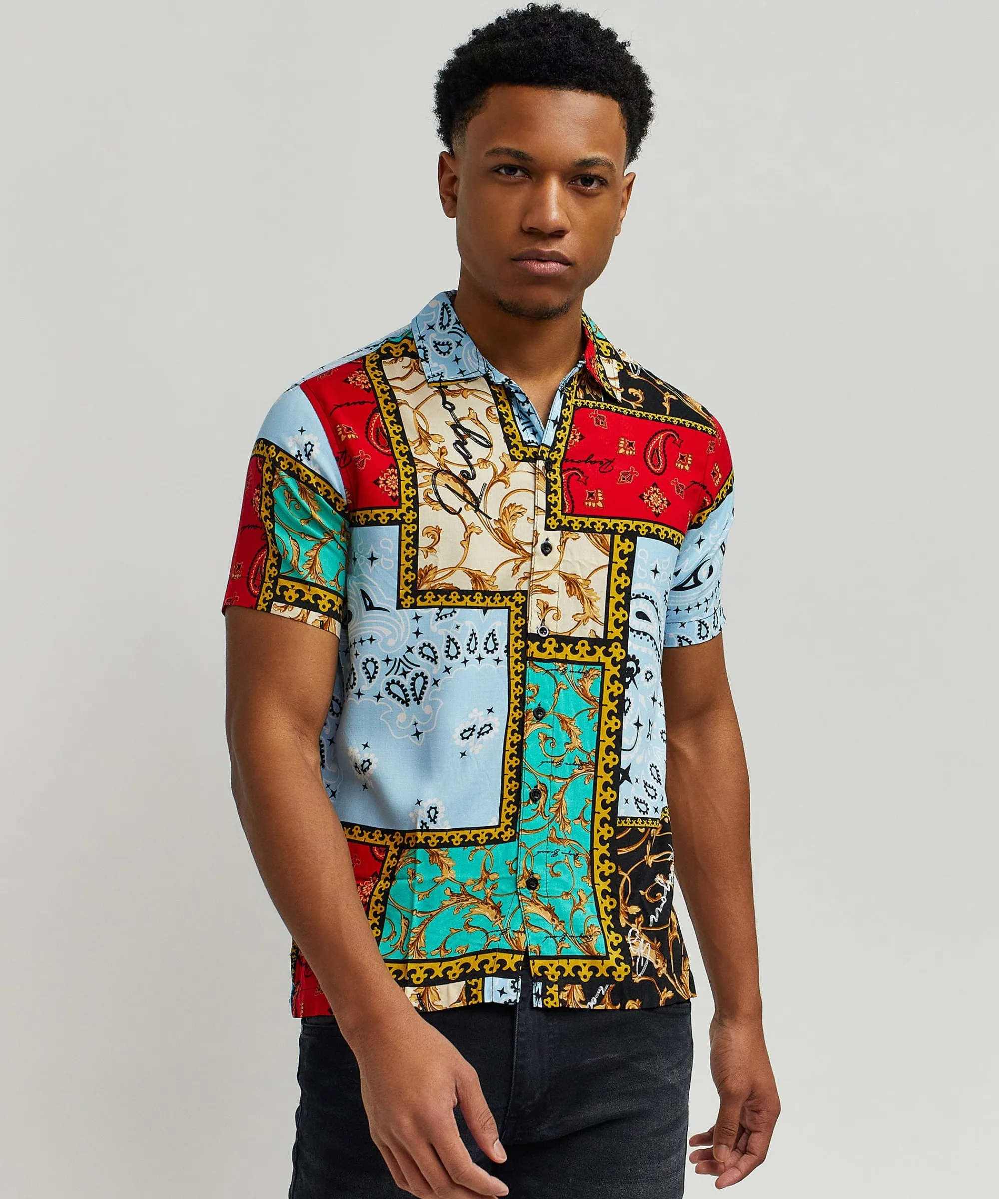olympian_allover_print_short_sleeve_shirt_0.webp Shop Olympian Allover Print Short Sleeve Shirt Button Downs