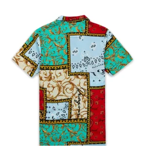 Shop Olympian Allover Print Short Sleeve Shirt Button Downs