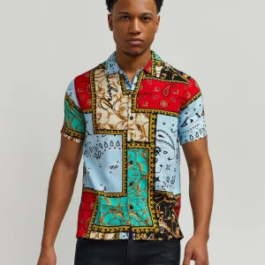 Shop Olympian Allover Print Short Sleeve Shirt Button Downs