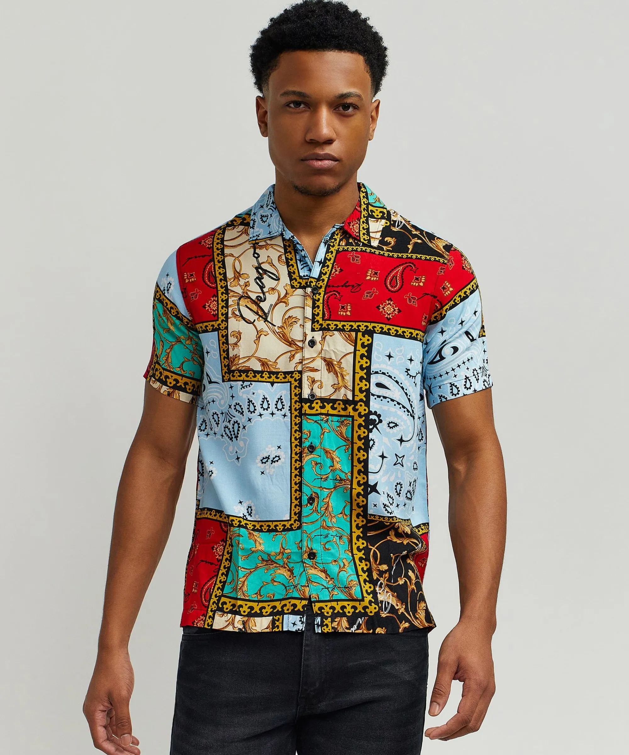 olympian_allover_print_short_sleeve_shirt_3.webp Shop Olympian Allover Print Short Sleeve Shirt Button Downs