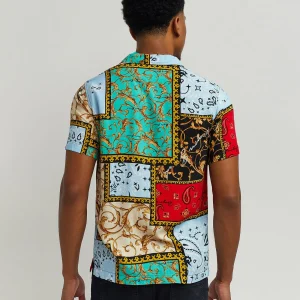 Shop Olympian Allover Print Short Sleeve Shirt Button Downs